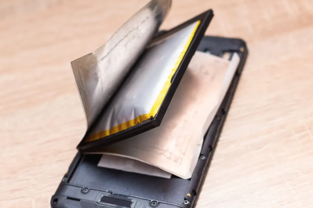 scotia-battery-replacement Swollen battery lifting out of a phone